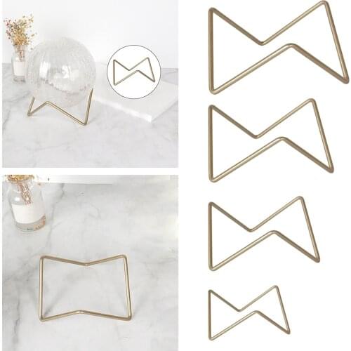 Modern Metal Geometric Display Stand for Crystal Ball Minerals Holder Base