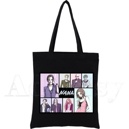 Manga Anime Nana Osaki Anime Harajuku Ren Honjo Shoulder Bags Casual Shopping Handbag Women Elegant Canvas Bag Black