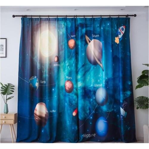 Blackout curtain Printed custom curtains modern minimalist cartoon childrens room bedroom
