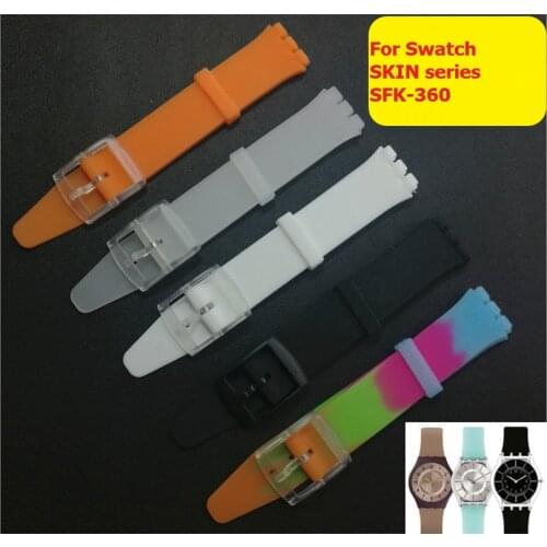 Watchband for Swatch strap skin Ultra-thin series SFK silicone rubber 16 mm watch strap band accessories for SFK360 SFK361