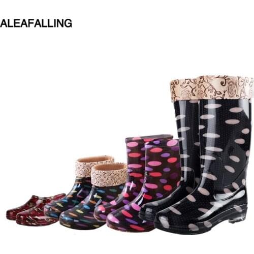 Four Seasons Warm Deconstructable Rain Boots Womens Anti-slip Wear-Resistant Work Rain Shoes PVC Water-proof Rain Boots