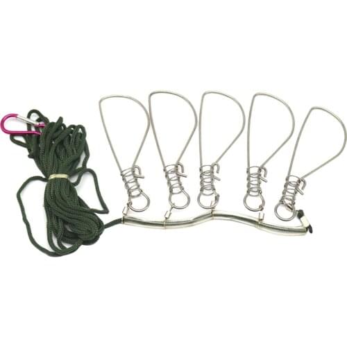 Live Fish Lock 5 Snaps Fish Stringer Clip for Lure Fishing Rock Fishing