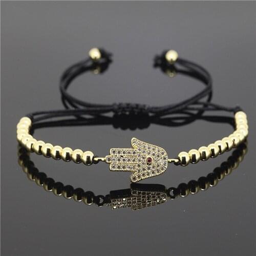 1pc Fashion Men Macrame Hamsa Bracelet Pave Setting CZ Evil Eye Connector Anil Arjandas Braided Bracelet for Men A-0082