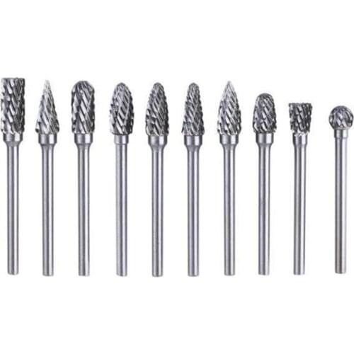 10 Piece Set Of High Speed Steel Electric Grinder Grinding Head Woodworking Rotary File Milling Cutter Carving Knife