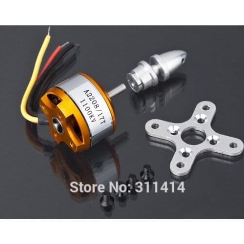 2pcs/lot XXD A2208 1100KV Brushless Outrunner Motor 17T For RC Aircraft KK QuadCopter UFO Wholesale + Free Shipping