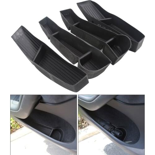 4Pcs TPE Door Side Storage Box for Tesla Model 3/Y 2017 2018 2019 2020 Black