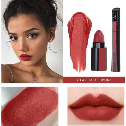 5 in 1 Moisturizing Matte Lipsticks Combination Strip Lip Tint Set Long Lasting Lips Cosmetics Makeup
