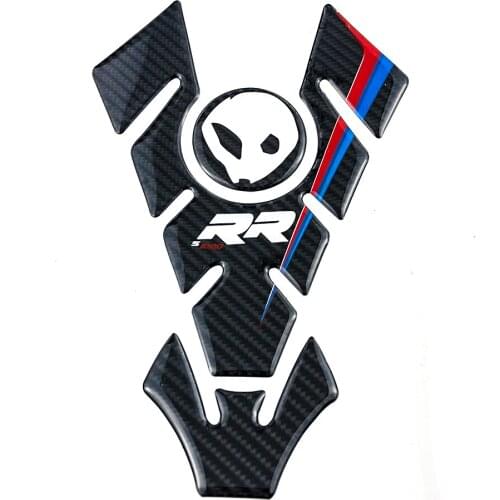 Motorcycle 3D Carbon Fiber Bone Black Fuel Tank Cover Traction Pad Protector Sticker Decals For BMW S1000RR S1000 RR HP4