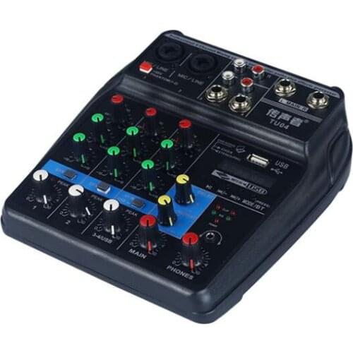 2019 four-channel mixer audio mixer karaoke Household 4-way USB Bluetooth Band Effect Mixer music mixer