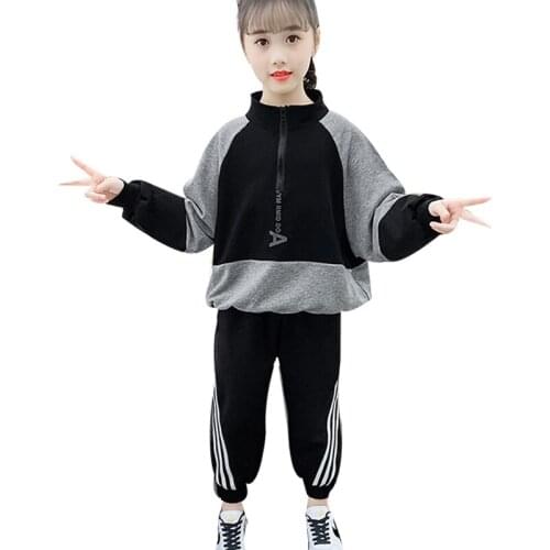 Kids Girls Casual Suits stripes Sport Set Christmas Halloween Autumn Hooded Tops+Pants 4 6 8 10 12 13 Years Teenage Child Clothe