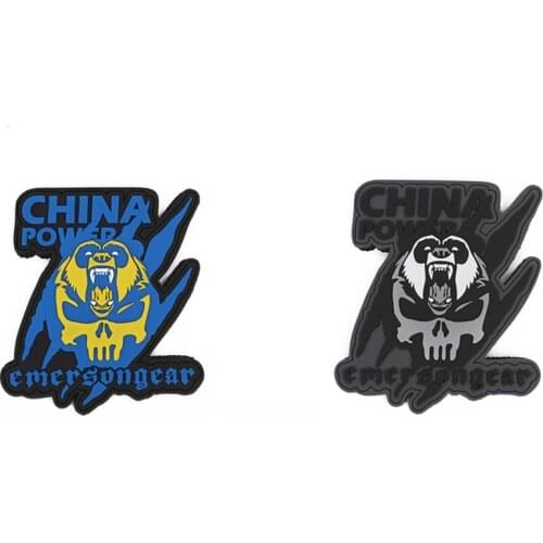 Emersongear 2PCS PVC Patch Stylish Panda Badges Style Badges Pair Wargame Airsoft Team Logo Decorative Stick-on Rubber Patch