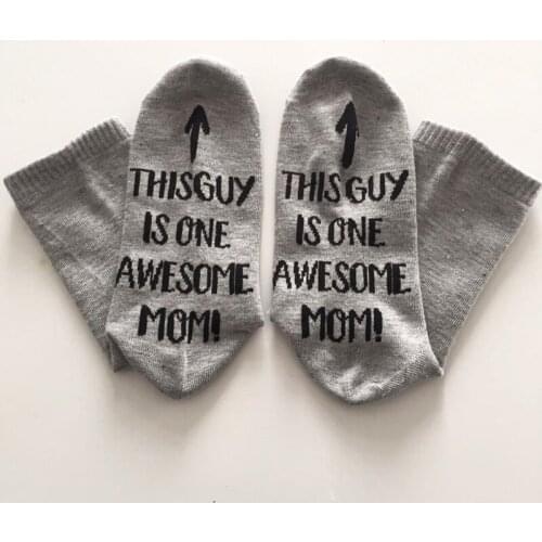 Cotton Letter Socks Awesome Mom Dad Sock Fun Gaming Socks Mother Gift Sock Novelty Crazy Printed Socks