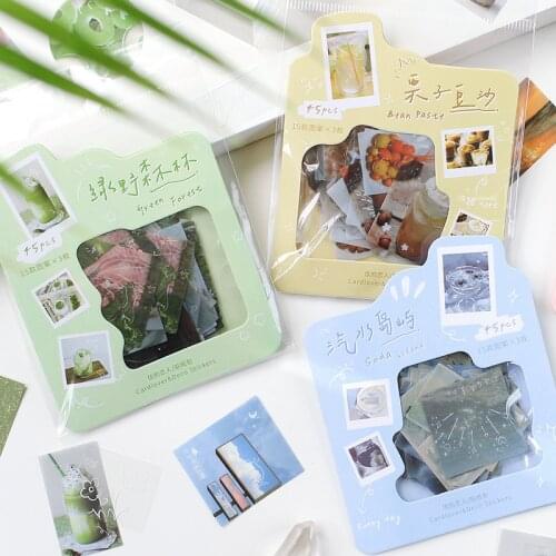 45pcs/pack Daylight Capsule Machine Stickers For Arts Craft Greeting Cards Scrap Books Home Decoration Diy Deco Stickers