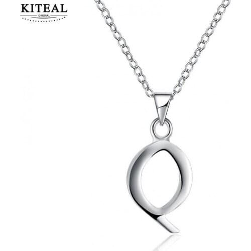 KITEAL 2017 silver plated necklaces chain for female alphabets letter collares populares fine fashion jewelry