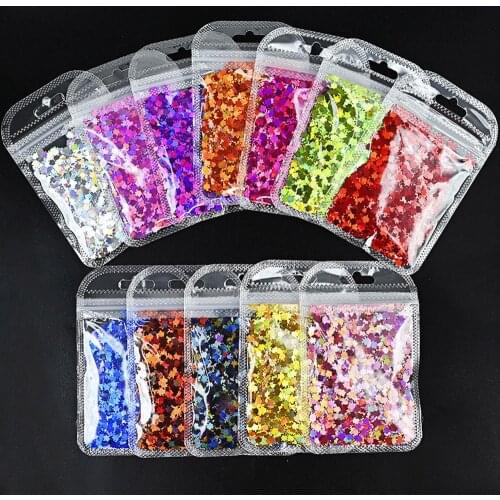 Maple Leaf Fall Leaf Laser Decorations Solvent Resistant Non-Toxic Polyester Nail Art Glitter Flakes Tumbler Body Sequins Tc#009