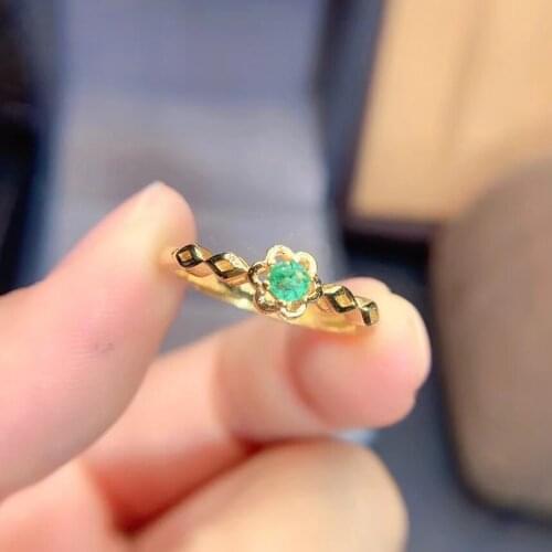 100% Natural And Real Emerald Ring Gemstone Wedding Engagement Rings for Women Fine Jewelry Gift Wholesale