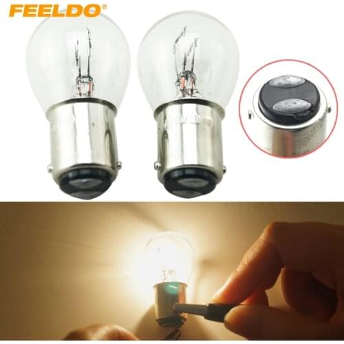 FEELDO 10Pcs 24V 1157 BA15D P21/5W S25 Car Clear Glass Lamp Brake Tail Bulb Truck Bus Indicator Halogen Lamp #FD-1690