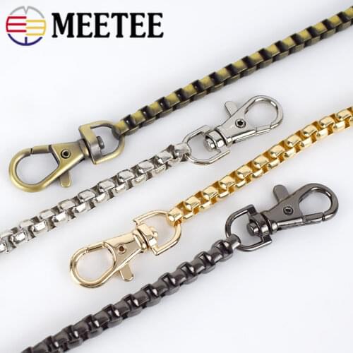 Meetee 1pc 120cm High-quality Shoulder Bag Metal Strap Handbag Chain with Clip Buckles Handles Clutch Hardware Accessories F7-32