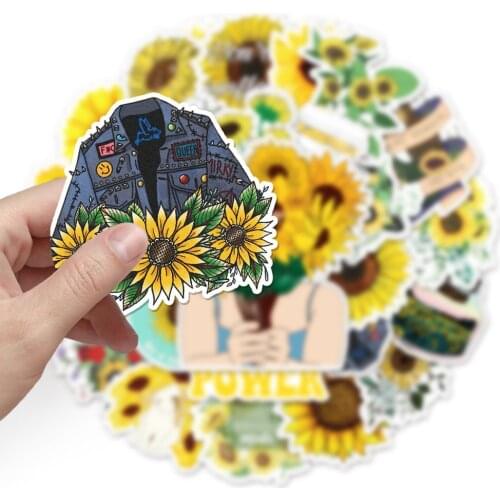 10/50PCS Sunflower Stickers Skateboard Guitar Laptop Motorcycle Travel Luggage Classic Toy Sticker Decal