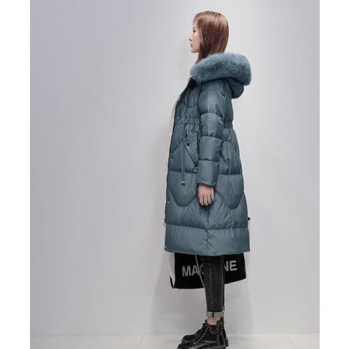 In 2020 the new female down jacket in winter fairy long accept waist more show thin white duck down feather coat