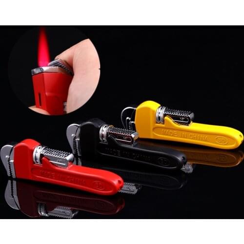 New Creative Pipe Wrench Model Windproof Lighter Metal Butane Torch Fun Lighter Smoking Accessories Funny Small Accessories
