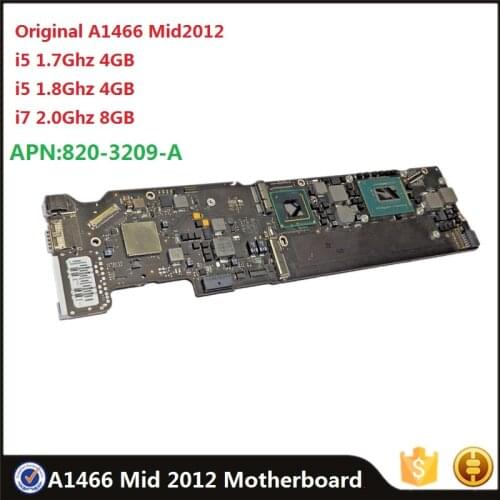 Original Laptop Logic board For MacBook Air 13.3" A1466 Mid 2012 820-3209-A Motherboard i5 i7 1.7GHz 1.8GHz 4GB 8GB MainBoard