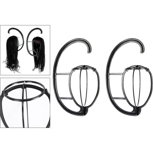 2Pcs Wig Stand Multi-Purpose Use Hat Wig Hair Head Stand Travel Foldable Flexible Plastic Wig Holder Hanger for Salon Home Shop