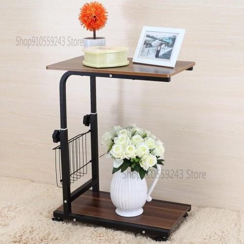 Simple Mini Movable Lifting Sofa Side Table Living Room Side Table Bedside Computer Table Small Coffee Table Corner Table