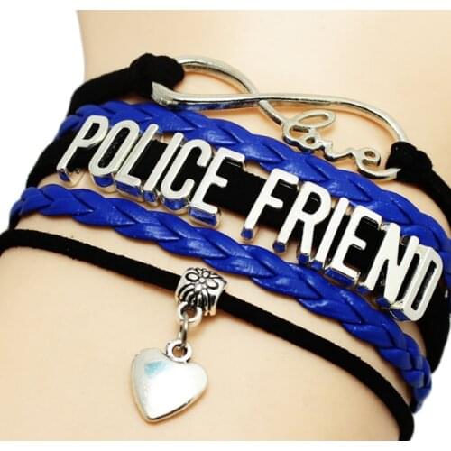 Drop shipping Drop shipping Wholesale factory Infinity police friend bracelet BACK THE BLUE Bracelet Customize wristband friends