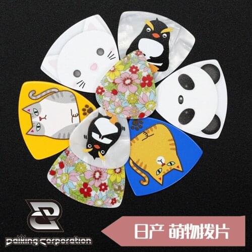 QiCai Daiking Cartoon Guitar Picks with Peguine Cat or Panda, Made in Japan, Sell by 1/piece