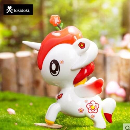 Tokidoki Limited 5 Inches To Give You A Little Red Flower Unicorn Girl Kawaii Model Collection Doll Birthday Gift Desktop Decor