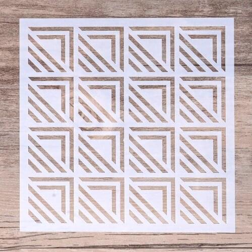 13 cm DIY Craft Geometric Background Stencil For Walls Painting Scrapbooking Stamping Album Decorative Embossing Paper Cards