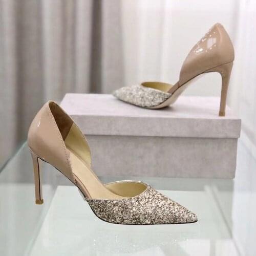 Sexy High Heels Women Genuine Leather Shoe Ladies Party Shoes Sexy Pointed Toe Dress Luxury Brand Fashion Designer Woman Shoe