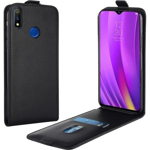 Flip Up and Down Leather Case for Realme 3 RMX1825 RMX1821 CPH2207 CPH2145 Vertical Cover for Realme3 Case Phone Bag