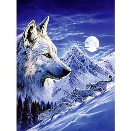 Wolf Animal Printed 11CT Cross-Stitch Complete Kit Embroidery DMC Threads Knitting Handiwork Craft Hobby Package For Counted