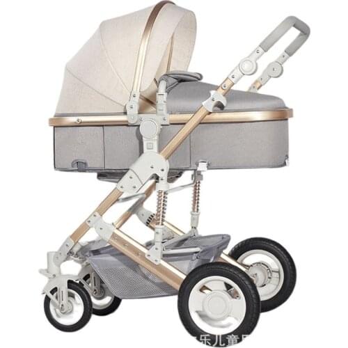 High Landscape Baby Stroller Ultra-light Folding Trolley Two-way Shock Absorbing Newborn Stroller