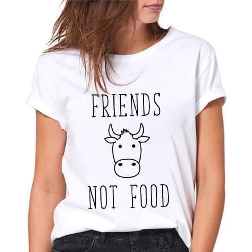 2021 Women t shirt Harajuku Cow graphic tshirt women O-neck White Short Sleeve Femme Summer Female T-shirt Casual T-shirts Tops