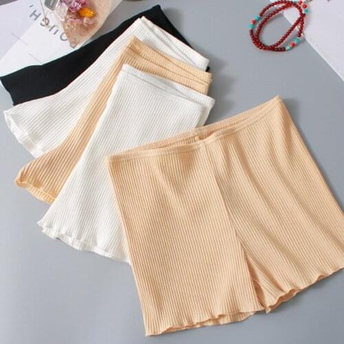 Womens summer leggings Cotton Leggings in a striped solid colorSafety pants that are elastic at the waist to prevent exposure