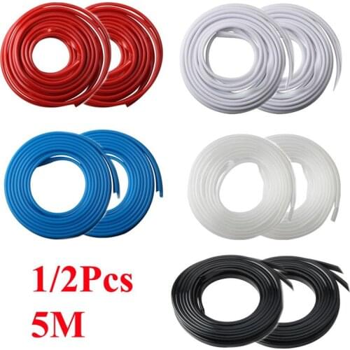1/2Pcs 5m U Type Universal Car Door Rubber Protection Edge Guards Trim Styling Moulding Strip Scratch Protector For Cars Auto