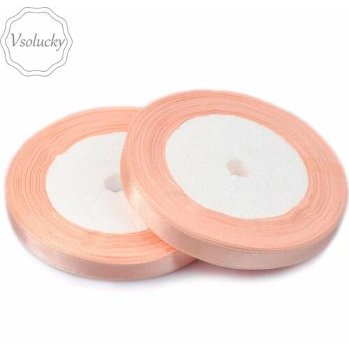 1 Roll Peach / Apricot 25 Yards 1/4" 6mm Satin Ribbon Sash Gift Bow Craft Wedding Party Supplies Event Anniversary Banquet Decor