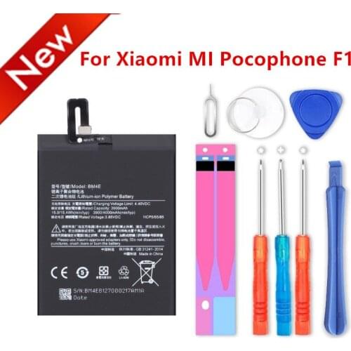 100% NEW BM4E 4000mAh battery For Xiaomi MI Pocophone F1 BM4E High Quality Phone Replacement Batteries +Tools