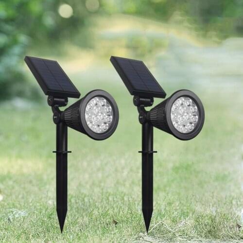 12LED Solar Lamp 12W Outdoor Park Lawn Garden Courtyard Spotlight Landscape Decoration Lighting Lamp RGB Ground Plug Light