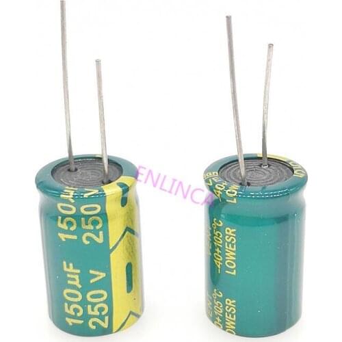22pcs/lot S63 250v 150UF aluminum electrolytic capacitor size 16*25MM 150UF 20