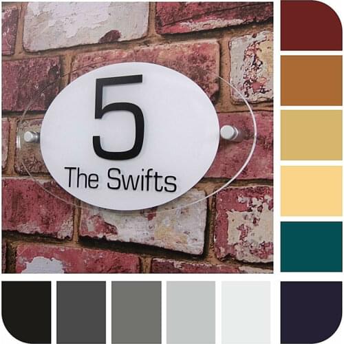 25x14cm House number Modern oval House Number Plaque Door Sign Address Plaque Buisness property exterior house numbers