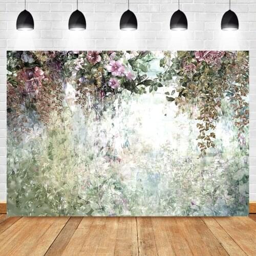 NeoBack Watercolor Flower Backdrop Abstract Floral Mysterious Retro Photography Backdrops Photo Props Studio Booth Background