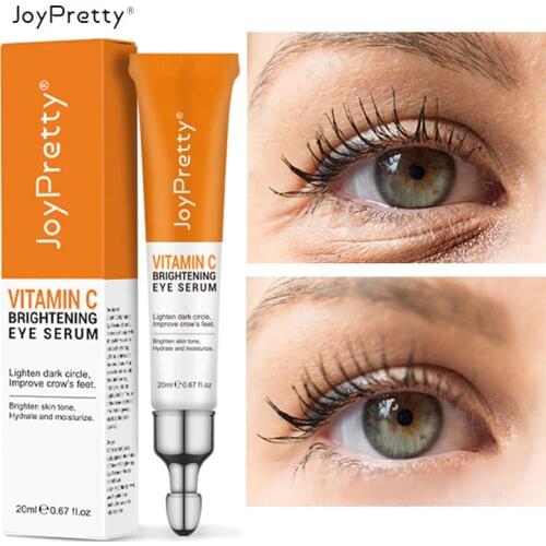 Vitamin C Anti Puffiness Eye Serum Remove Dark Circles Brighten Cream Hyaluronic Acid Moisturizing Anti-Aging Fades Wrinkles