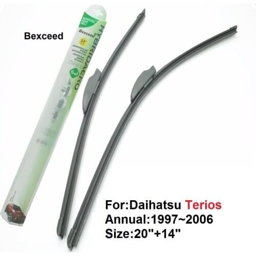 Bexceed of car windshield flat wiper blade For Daihatsu Terios . 1 Pair(20"+14") 1997~2006