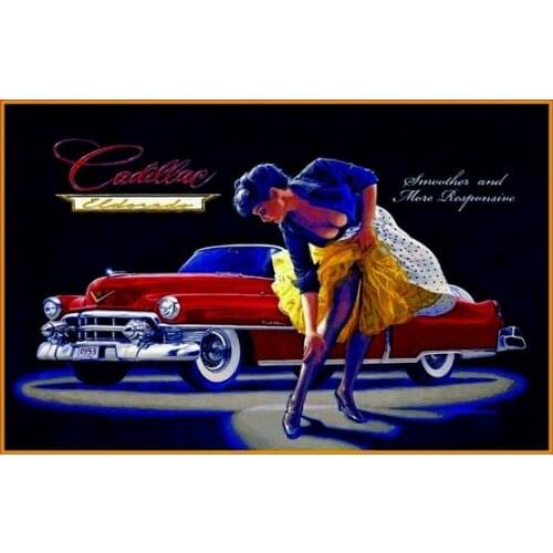 Cadillac Eldorado Lady Metal Sign Signboard Arched Metal Tin Sign 20 X 30 Cm