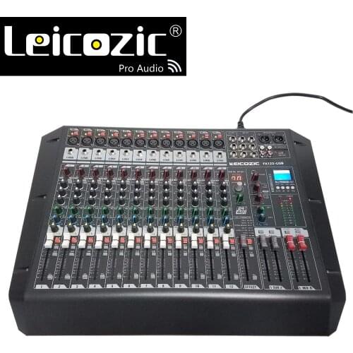 Leicozic Audio Mixer FX122-USB Rack Mount digital mixer DSP MP3 player with USB/SD card jack Audio digital processor mixer dj