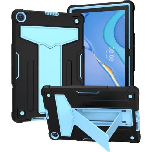 For Huawei MatePad T10S AGS3-W09 L09 10.1 2020 T10 9.7 inch Kids Safe Shockproof T-shaped Bracket Robot Silicone Case + PenFilm